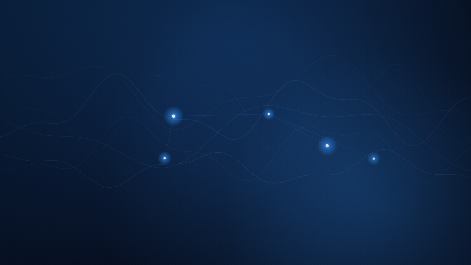 Abstract on-brand illustration: a grid of azure icons for text, an image frame, a code bracket, a sound wave and a play button, arranged across a deep navy field, representing the range of what AI can produce